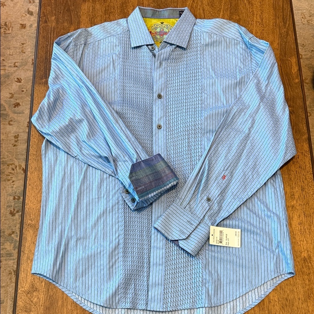 Robert Graham Blue Patterned Button Down Shirt